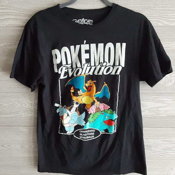 Pokemon Other - Pokemon Evolution Charizard Blastoise Venusaur Black Graphic Tee Mens Medium